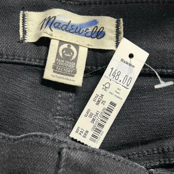 Madewell Women's The Perfect Vintage Wide Leg Black Denim Jeans 25 New - Picture 7 of 8